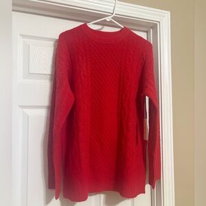Red Cable Knit Sweater
